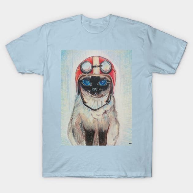 Aviator Cat T-Shirt by Novaart